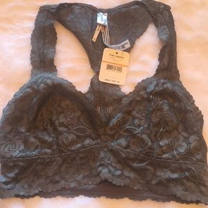 NEW Free People lace bralette Sz S Color: Graphite